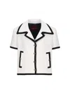 Gucci White Jacket With Short Sleeves In Tweed Woman In White