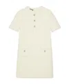 Gucci Dress Wool Tweed Embroidered Trim In White
