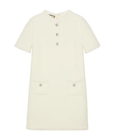 GUCCI SHORT-SLEEVES WOOL TWEED DRESS