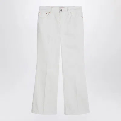 GUCCI GUCCI SHORT WHITE FLARE TROUSERS WOMEN