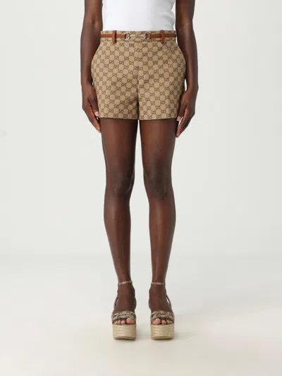 Gucci Short Woman Camel In Brown