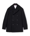Gucci Wool Double-breasted Overcoat In Black