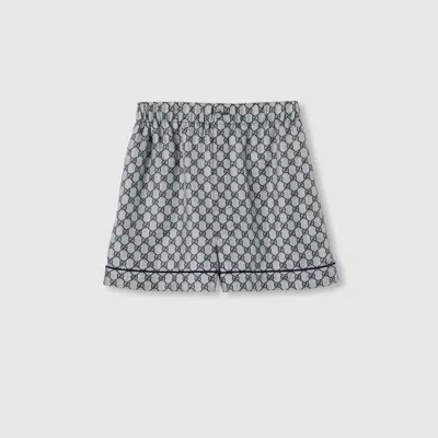 Gucci Shorts Aus Gg Seidentwill In Black