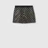 Gucci Embroidered Wool Tweed Lamé Shorts In Black