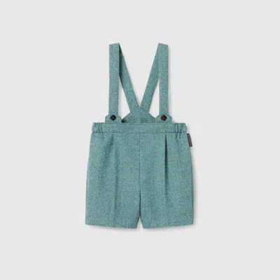 Gucci Babies' Wool Mouliné Shorts In Blue