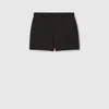Gucci Wool Sablé Shorts With Embroidery In Black