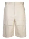 Gucci Logo Patch Cargo Shorts In Beige