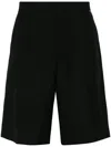 Gucci Black Bermuda Shorts With Web Detail In Wool Man In Black