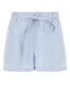 Gucci Striped Poplin Shorts Featuring Front Tie In Blue
