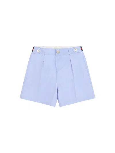 Gucci Kids' Shorts For Boy In Baby Blue