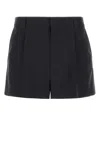 Gucci Twill Bermuda Shorts Featuring Front Pleats In Grey