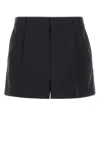 Gucci Twill Bermuda Shorts Featuring Front Pleats In Grey