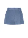 Gucci Logo Embroidered Shorts In Grey Aviation Melange