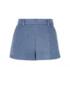 Gucci Logo Embroidered Shorts In Grey Aviation Melange