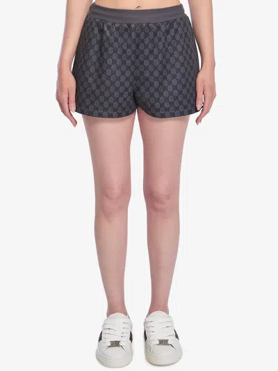 Gucci Shorts In Motivo Gg In Gray