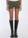 Gucci Women's Mini Sequin-embellished Tweed Blend Shorts In Green
