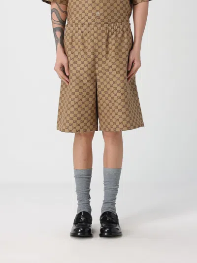 Gucci Shorts Men Camel In Brown