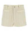 Gucci Textured Tweed Fabric Shorts With Belt Loops In White