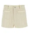 Gucci Textured Tweed Fabric Shorts With Belt Loops In White