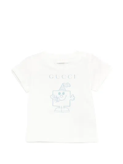 Gucci Babies' Short-sleeve Graphic-print T-shirt In White