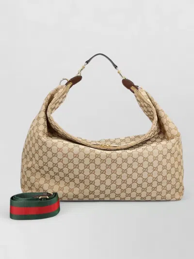 Gucci Shoulder Bag Adjustable Strap Gold Tone Hardware In Neutral