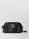 Gucci Shoulder Bag Chain Strap Chevron Pattern In Black