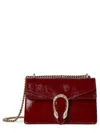 Gucci Structured Flap Shoulder Bag Chain In Burgundy