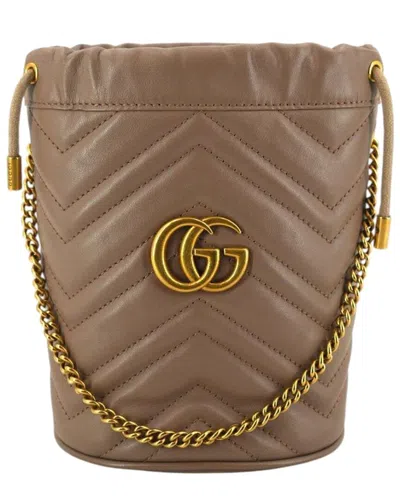 Pre-owned Gucci Shoulder Bag Gg Marmont Bucket (authentic Pre-loved)