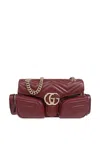 Gucci Small Gg Marmont Shoulder Bag In Red