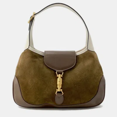 Pre-owned Gucci Shoulder Bag Jackie Suede Vault In Brown