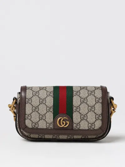 Gucci Ophidia Super Mini Gg Supreme Canvas & Leather Shoulder Bag In Cream