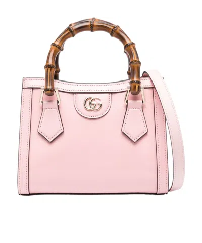 GUCCI SMALL DIANA LEATHER TOTE BAG