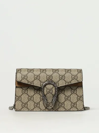 Gucci Shoulder Bag Woman Beige In Brown
