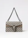 Gucci Dionysus Gg Supreme Fabric And Suede Shoulder Bag In Nude