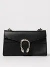 Gucci Horsebit Textured Leather Shoulder Bag In Black