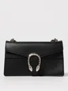 Gucci Horsebit Textured Leather Shoulder Bag In Black