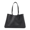 Gucci Black Leather Emblem Big Totes In Black