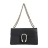 Gucci Tiger Head Detail Leather Shoulder Bag In Gray