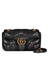 Gucci Small Gg Marmont Leather Shoulder Bag In Black
