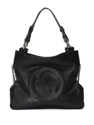 Gucci Blondie Leather Shoulder Bag In Black