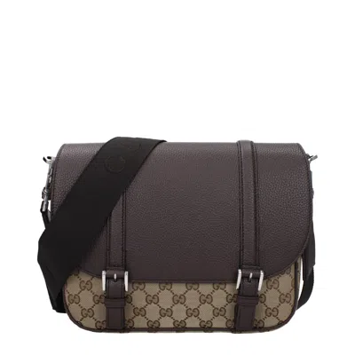 Gucci Shoulder Bags Men Fabric Beige/ebano
