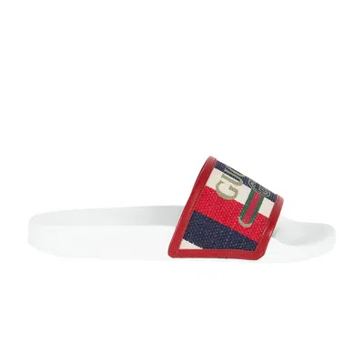 Pre-owned Gucci Shower Slide 'mystic White Red' | Men's Size 9