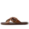Gucci Side Interlocking G Slide Sandals 'brown'