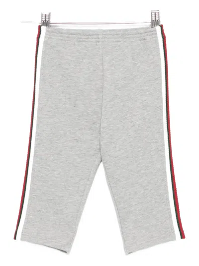Gucci Babies' Side-stripe Cotton Track Pants In Gray