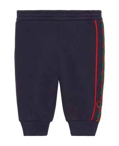 Gucci Side-stripe Track Pants In Blue
