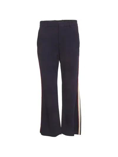 Pre-owned Gucci Side-stripe Bootcut Trousers In Blue