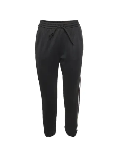 Pre-owned Gucci Side-stripe Drawstring Track Pants In Black