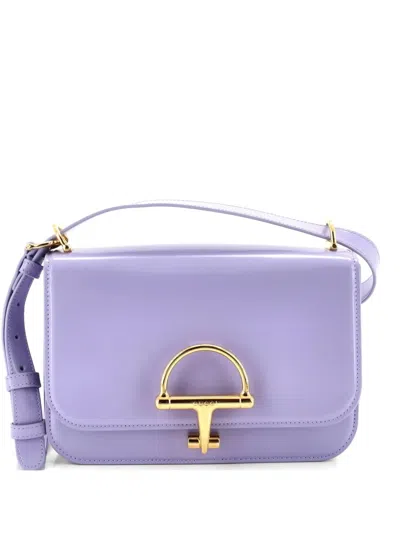 Pre-owned Gucci Siena Leather Small Shoulder Bag In Purple