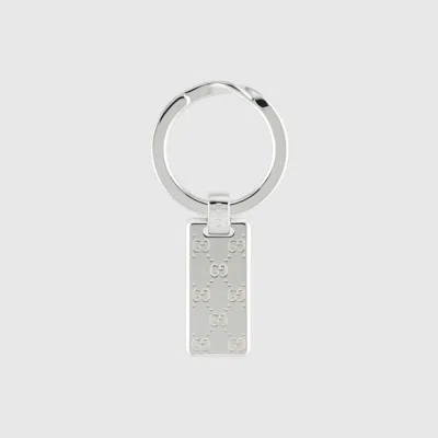 Gucci Signature Gg Engraved Keyring In Undefined