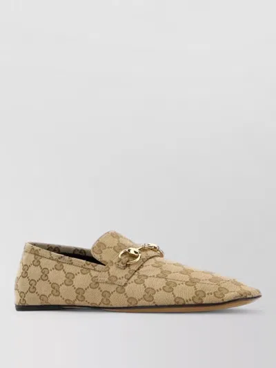 Gucci Signature Gg Fabric Loafers Gold Tone Hardware In Multi